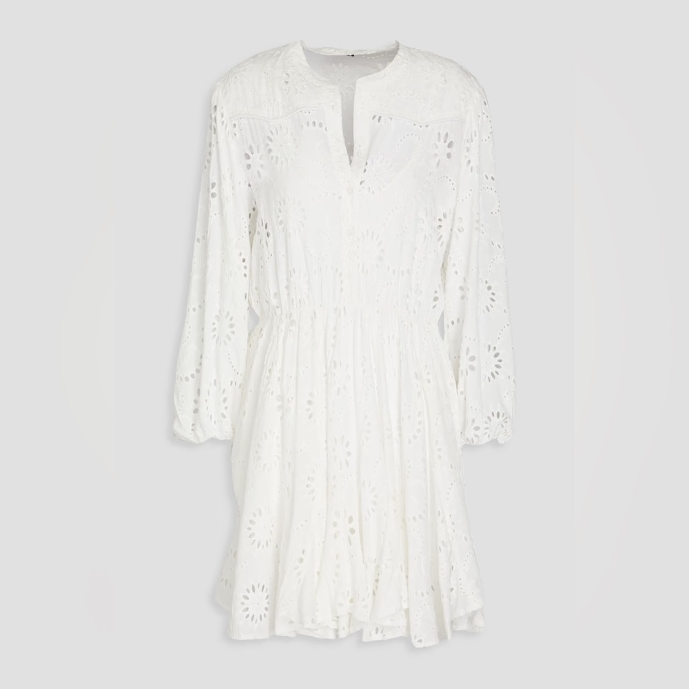 Maje Rapala Broderie Anglaise Eyelet Long Sleeve Dress FR 34
